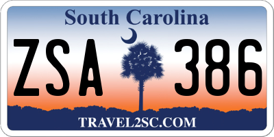 SC license plate ZSA386