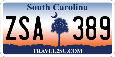 SC license plate ZSA389