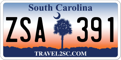 SC license plate ZSA391