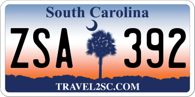 SC license plate ZSA392