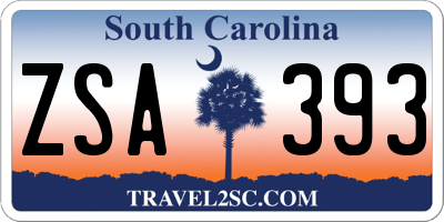 SC license plate ZSA393