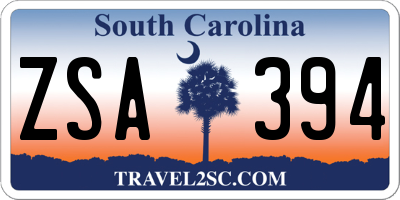 SC license plate ZSA394