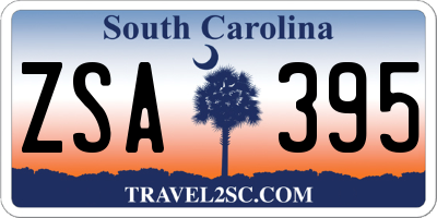 SC license plate ZSA395