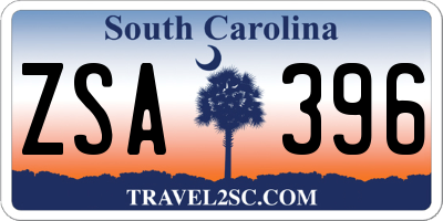 SC license plate ZSA396