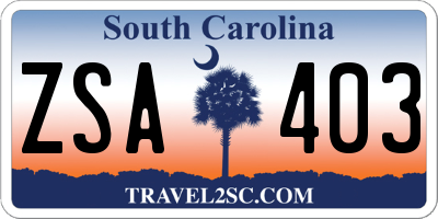 SC license plate ZSA403