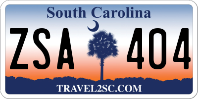 SC license plate ZSA404