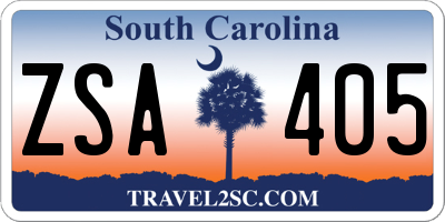 SC license plate ZSA405