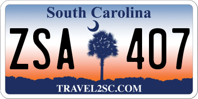 SC license plate ZSA407