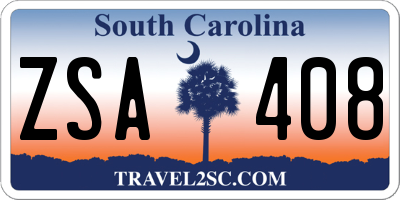 SC license plate ZSA408