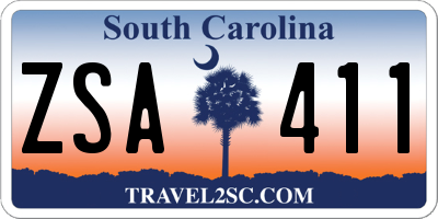 SC license plate ZSA411