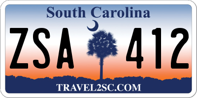 SC license plate ZSA412