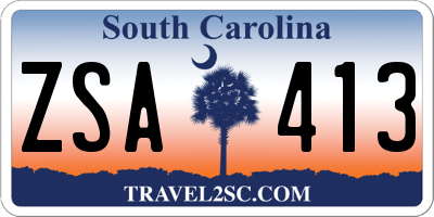 SC license plate ZSA413