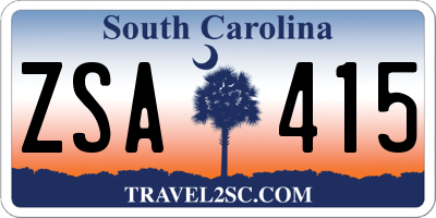 SC license plate ZSA415