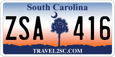 SC license plate ZSA416