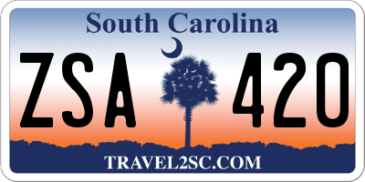 SC license plate ZSA420