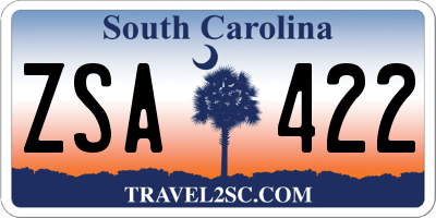 SC license plate ZSA422