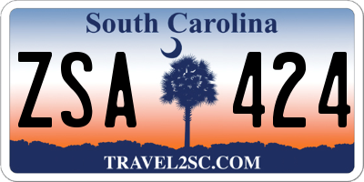 SC license plate ZSA424