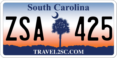 SC license plate ZSA425