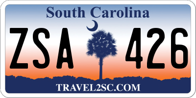 SC license plate ZSA426