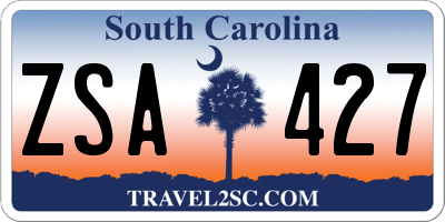 SC license plate ZSA427