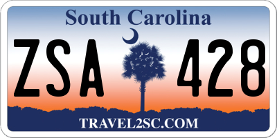 SC license plate ZSA428
