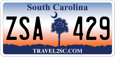 SC license plate ZSA429