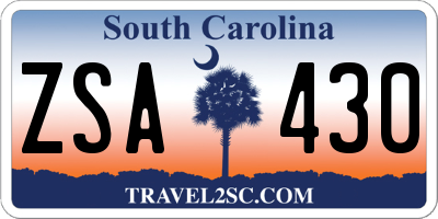 SC license plate ZSA430