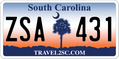SC license plate ZSA431