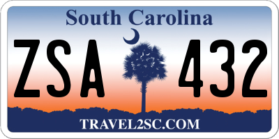 SC license plate ZSA432