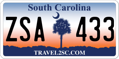 SC license plate ZSA433