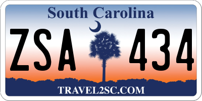 SC license plate ZSA434