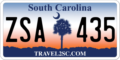 SC license plate ZSA435