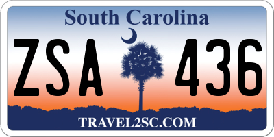 SC license plate ZSA436