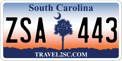 SC license plate ZSA443