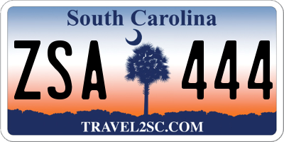 SC license plate ZSA444