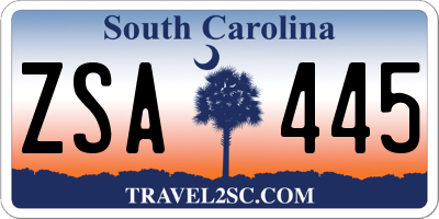 SC license plate ZSA445