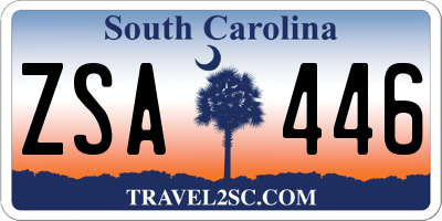 SC license plate ZSA446