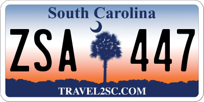 SC license plate ZSA447