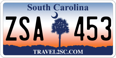 SC license plate ZSA453
