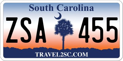 SC license plate ZSA455