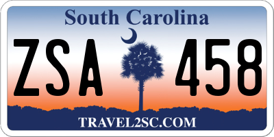 SC license plate ZSA458