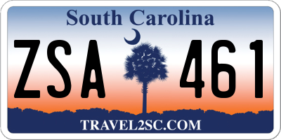 SC license plate ZSA461