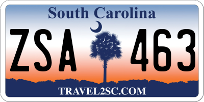 SC license plate ZSA463