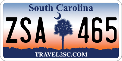 SC license plate ZSA465