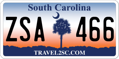 SC license plate ZSA466
