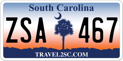 SC license plate ZSA467