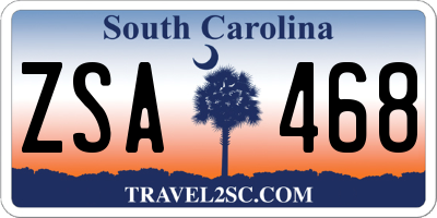 SC license plate ZSA468