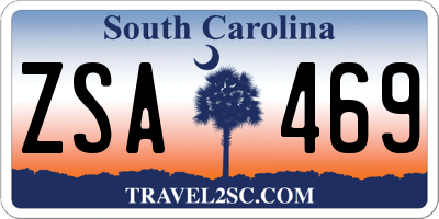 SC license plate ZSA469