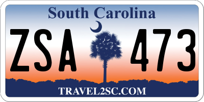 SC license plate ZSA473