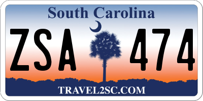 SC license plate ZSA474